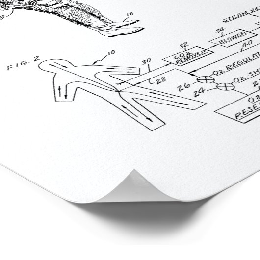 Poster Échangeur de chaleur de combinaison spatiale 1967  (Coin)