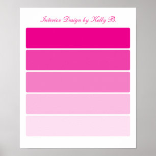 Poster Échantillons de peinture rose vif