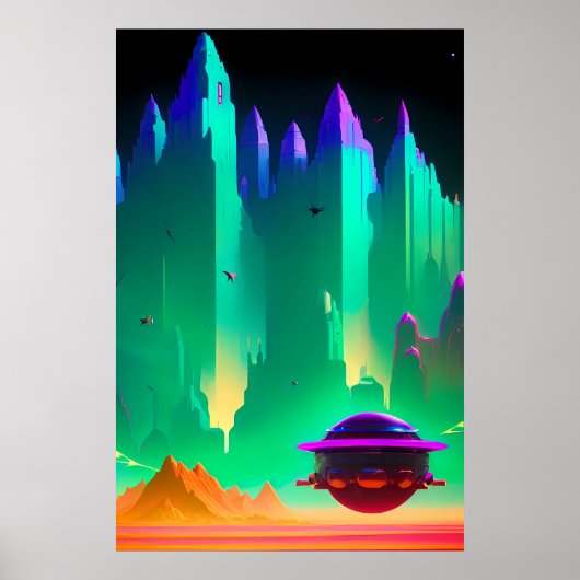 Poster Échapper à la ville martienne, science-fiction et (Devant)