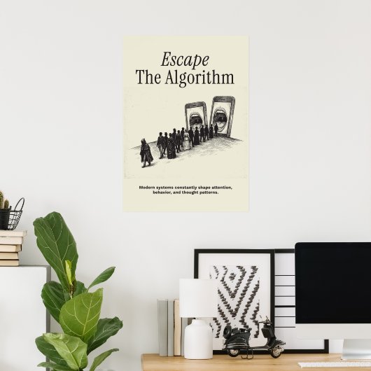 Poster Échapper à l'algorithme (Bureau à domicile)