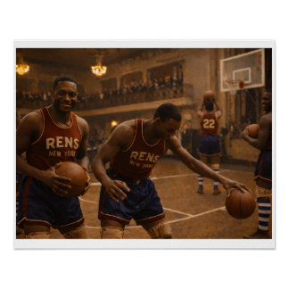 Poster Échauffement de l'équipe de basket-ball des New Yo