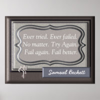 Échec - Citation de Samuel Beckett - Art Print