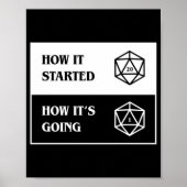 Poster Échec critique D20 Dice Comment ça devient amusant (Devant)