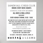 Poster Échecs, Club d'échecs Publicité (Devant)