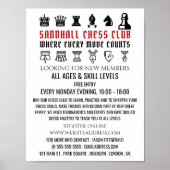 Poster Échecs, Club d'échecs Publicité (Devant)