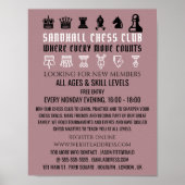Poster Échecs, Club d'échecs Publicité (Devant)