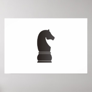 Poster Échecs de chevalier noir
