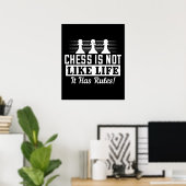 Poster Échecs - Les échecs ne sont pas comme la vie (Bureau à domicile)