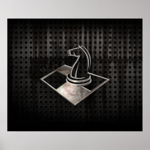 Poster Échecs ; Noir Cool