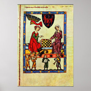 Poster Échecs, Par Meister Der Manessischen Liederhandsch