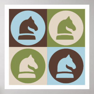 Poster Échecs Pop Art