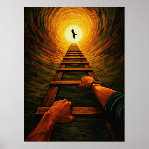 Poster Échelle Ascendante vers la Liberté de l'Aigle Symb