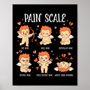 Poster Échelle de douleur Cupid Nurse Saint-Valentin Tria