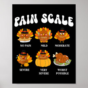 Poster Échelle de douleur de dinde drôle infirmière de Th
