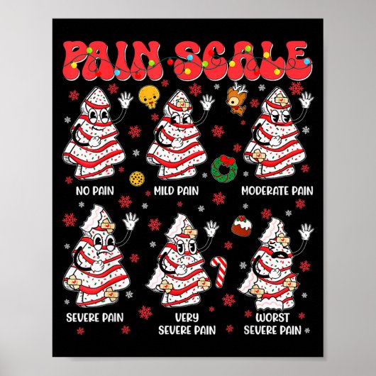 Poster Échelle de douleur drôle de gâteau en forme de sap (Devant)