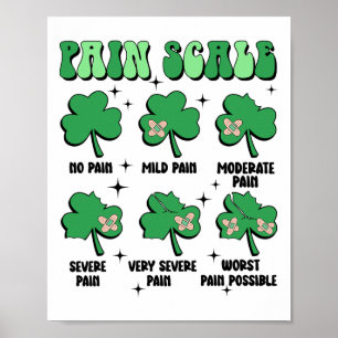 Poster Échelle de douleur infirmière médecin St Patricks