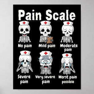 Poster Échelle de Douleur Infirmière Mignonne Squelette H
