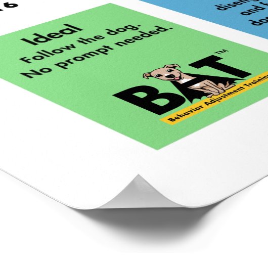 Poster Échelle de stress de chien - Évitement/Peur Plage  (Coin)