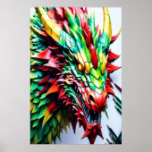 Poster Échelle rouge, verte et jaune (Devant)