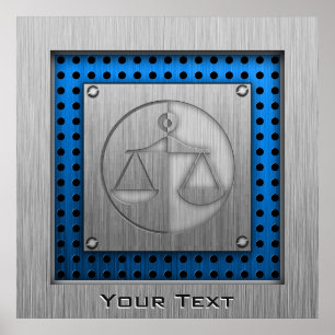 Poster Échelles balayées de justice de Métal-regard