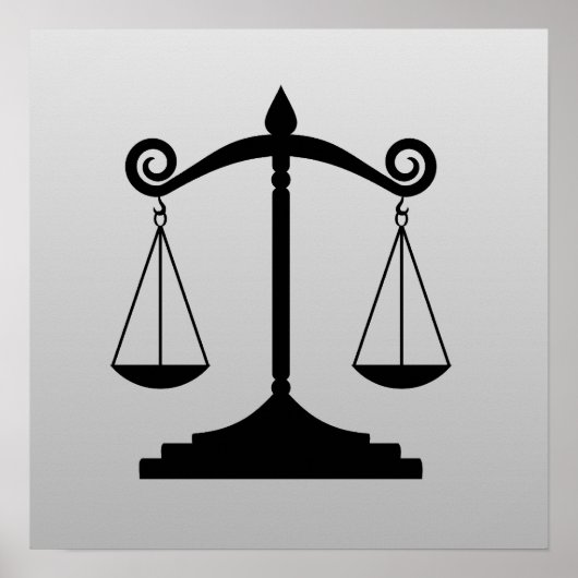 Poster Échelles de justice sur le dégradé (Devant)