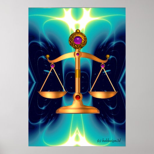 POSTER ÉCHELLES D'OR DE LA LOI AVEC PIERRES GEM, SYMBOLE  (Devant)