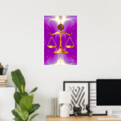 Poster ÉCHELLES D'OR DE LOI AVEC PIERRES DE GEMME, Symbol (Bureau à domicile)