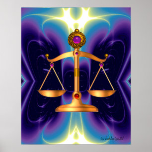 Poster ÉCHELLES D'OR DE LOI AVEC PIERRES DE GEMME, Symbol