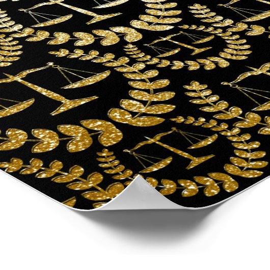 Poster Échelles Or De Justice Motif Répéter (Coin)