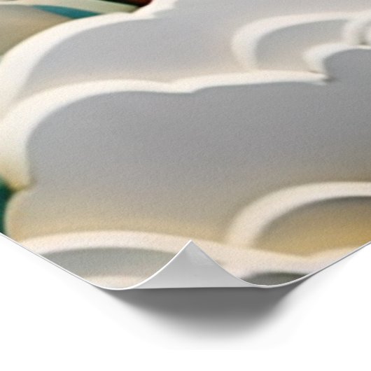 Poster Échelles rouge bleu et or (Coin)