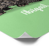 Poster Echidna mignonne avec dessin animé d'abeille (Coin)