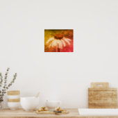 Poster Echinacea Conflower Daisy Abstrait Grunge (Cuisine)