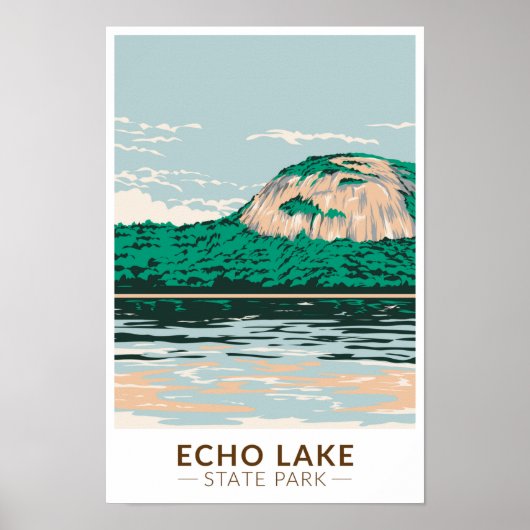 Poster Echo Lake State Park New Hampshire Vintage (Devant)