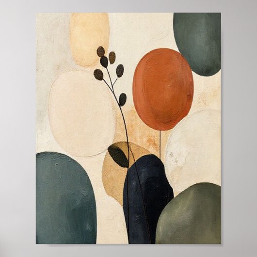 Poster Echoes of the Earth: A Botanical Study in Textured (Devant)