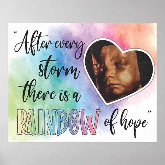 Poster Échographie bébé Arc-en-ciel d'espoir (Devant)