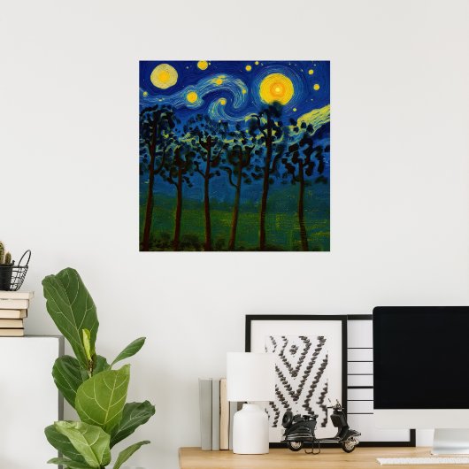 Poster Echos de Forêt de l'Infinité - Un paysage forestie (Bureau à domicile)