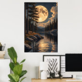 Poster Échos de la Lune Dorée (Bureau à domicile)
