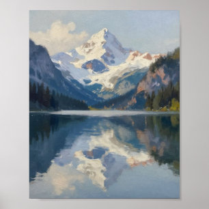 Poster Échos des Hautes Alpes : réflexion du pic glaciair