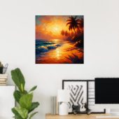 Poster Échos dorés du paradis (Bureau à domicile)