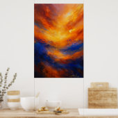 Poster Échos sous la flamme abstraite (Cuisine)