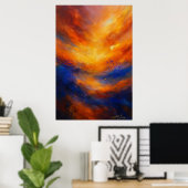 Poster Échos sous la flamme abstraite (Bureau à domicile)