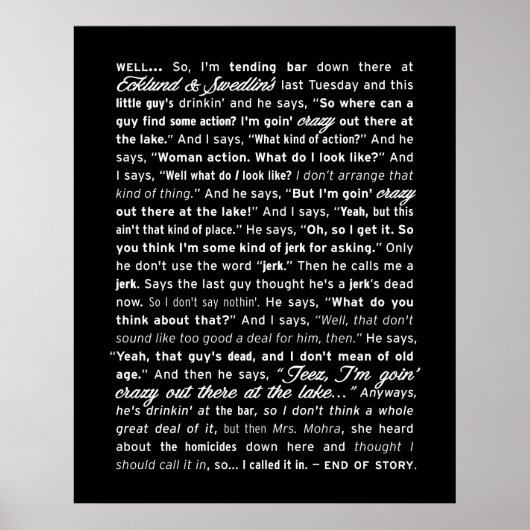 poster "Ecklund & Swedlin" (zwart) (Voorkant)