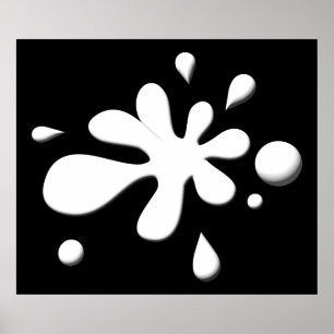 Poster Éclaboussure blanche de peinture