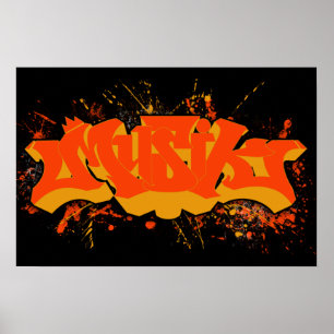 Poster Éclaboussure de jaune orange de Musik