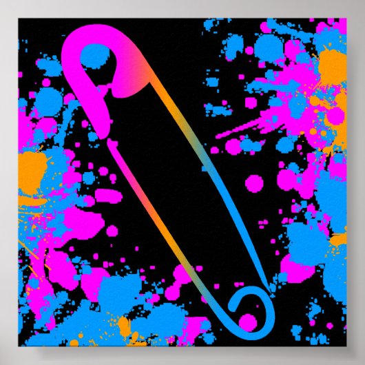 Poster Éclaboussure de peinture à broche de sécurité Core (Devant)