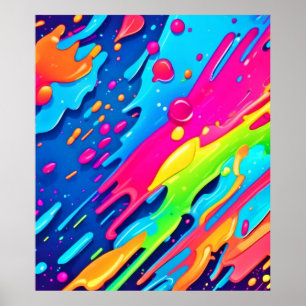Poster Éclaboussure de peinture colorée