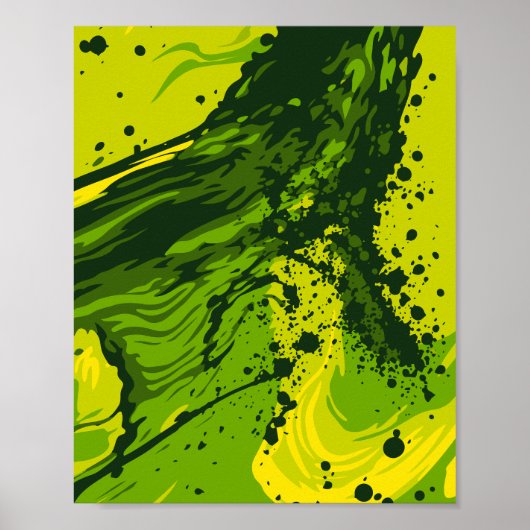 Poster Éclaboussure d'énergie verte abstraite (Devant)