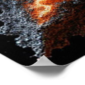 Poster Éclair abstrait avec détails enflammés et texturés (Coin)