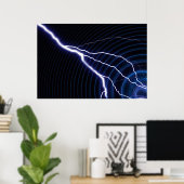 Poster Éclair bleu (Bureau à domicile)