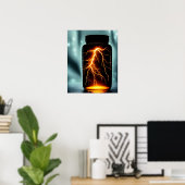 Poster Éclair Dans Un Art numérique À Bouteille (Bureau à domicile)